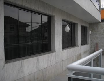 Janela Vidro Temperado Luxury Design Aluminium Janela de Vidro Temperado Fumê